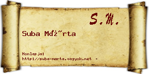 Suba Márta névjegykártya