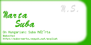 marta suba business card